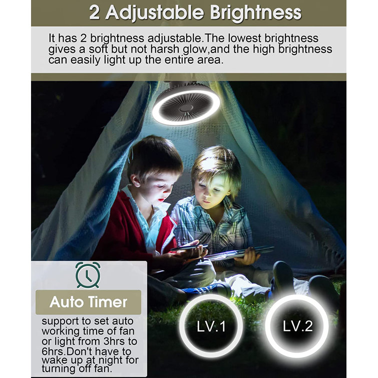  Camping Fan with LED Lantern, 10000mAh Rechargeable