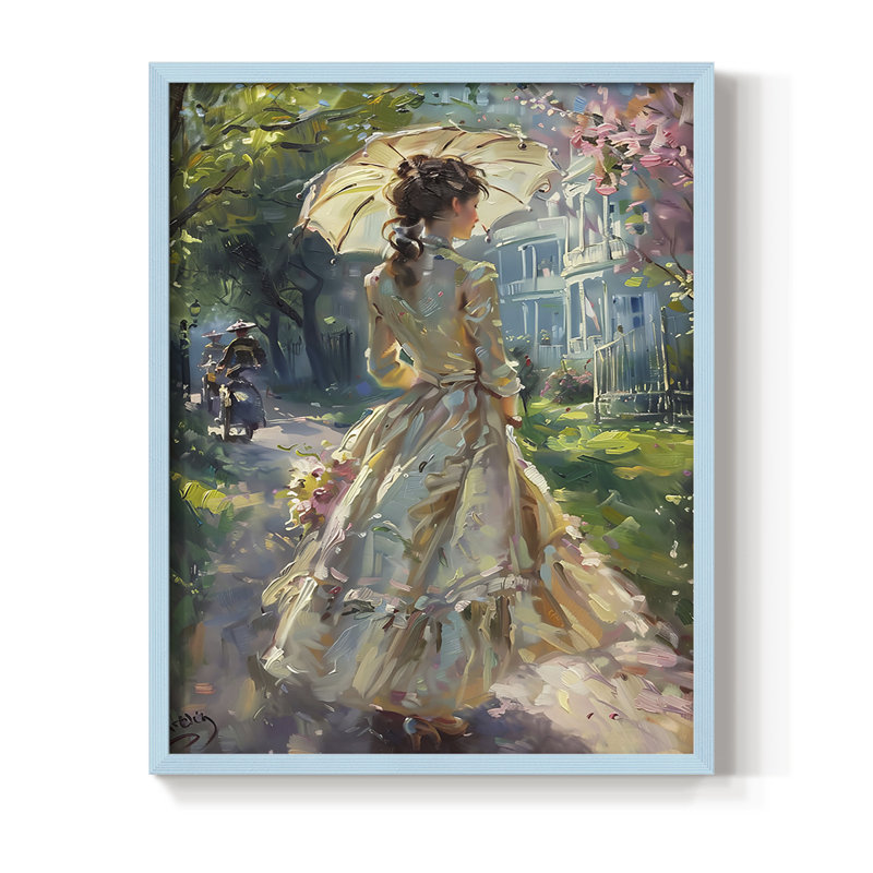Reproduction encadrée WOMEN Series DCL III - bois massif, Bleu, H 15 po x l 12 po