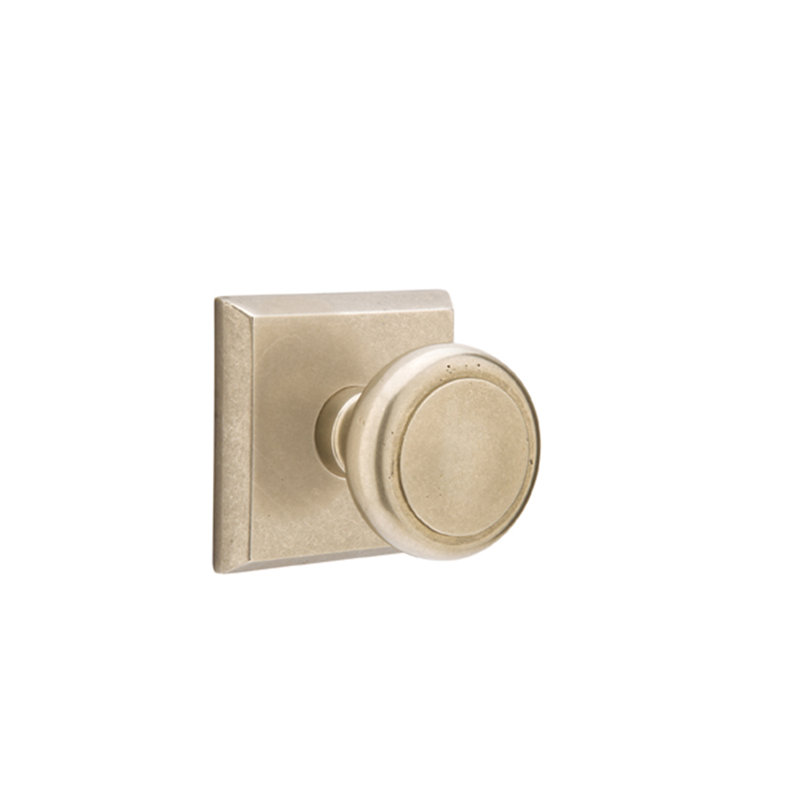 Ensemble de boutons d'intimité Emtek avec rosette et bouton de butée Sandcast # 6, Cascade bronze blanc