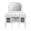 44.4" Makeup Vanity Desk With Large Adjustable Mirror, Dressing Table Set With Drawer & Cabinet, Space-Saving Beauty Station For Bedroom, White