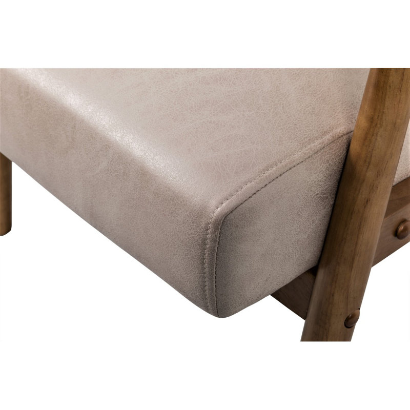 Fauteuil de style moderne Mid-Century de 25,38 po de largeur, Chameau clair