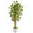 Bamboo Artificial Tree in White Tin Planter