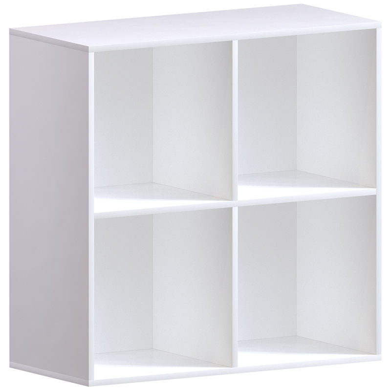 Oreland Cube Bookcase, White, 64.5cm H x 65cm W x 29cm D