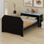 Lit de jour en bois avec couchette, bureau et port USB-425608149