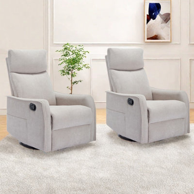 Lila Set of 2 Manual Swivel Rocker Recliner With Head Massage by Ebern Designs