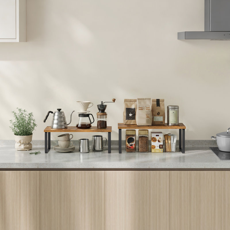 Ensemble de 2 organisateurs de tablettes extensibles, comptoir de cuisine et support à épices pour garde-manger et armoire