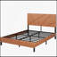 Structure de lit en métal rétro brun avec rangement sous le lit, sans sommier, durable et élégant-841252303