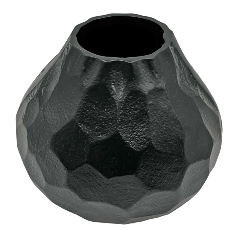 Vase de table en aluminium fabriqué à la main Khyson, Noir