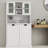 Laundry Cabinet With Painting - White And Attractive Adjustable Shelves For Space Optimization-1239841368