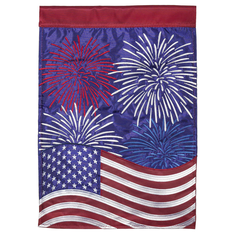 Clowe Double Sided 18'' H x 13'' W Polyester Independence Day Garden Flag