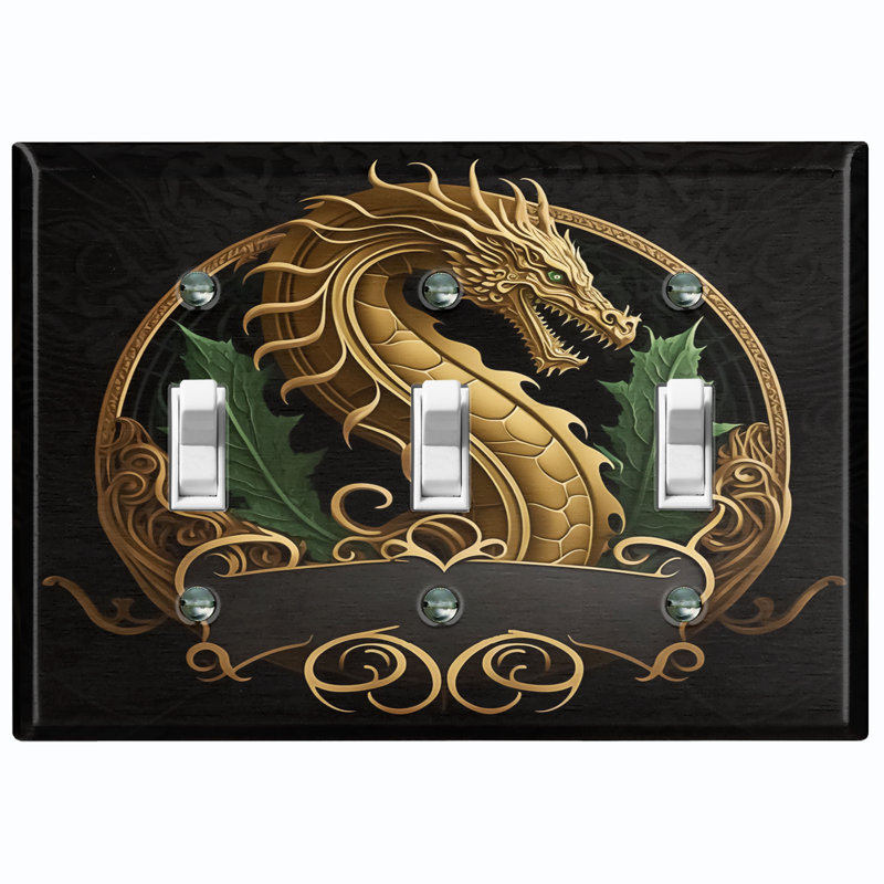Plaque murale 3 lumières Dragon Crest