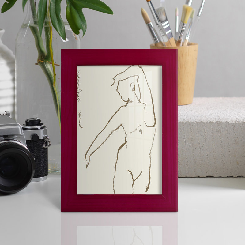 Toi et moi III - reproduction de cadre photo, Cadre rouge, H 7 po x l 5 po x P 1 po