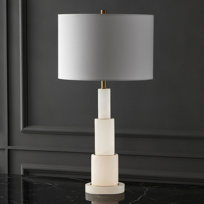 Chlori Metal Table Lamp,  White/Gold
