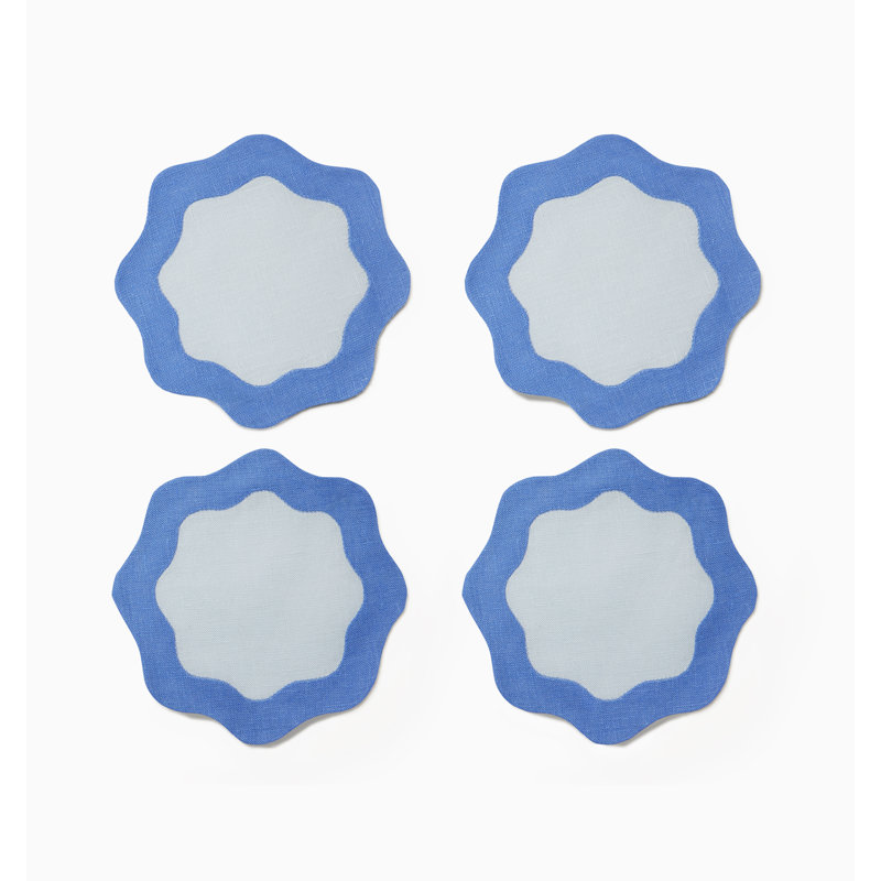 Ondulato Linen Novelty Napkins, Sky/Cobalt