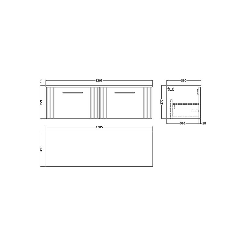 Deco 120.5cm Single Bathroom Vanity Base Only in White, Satin Blue