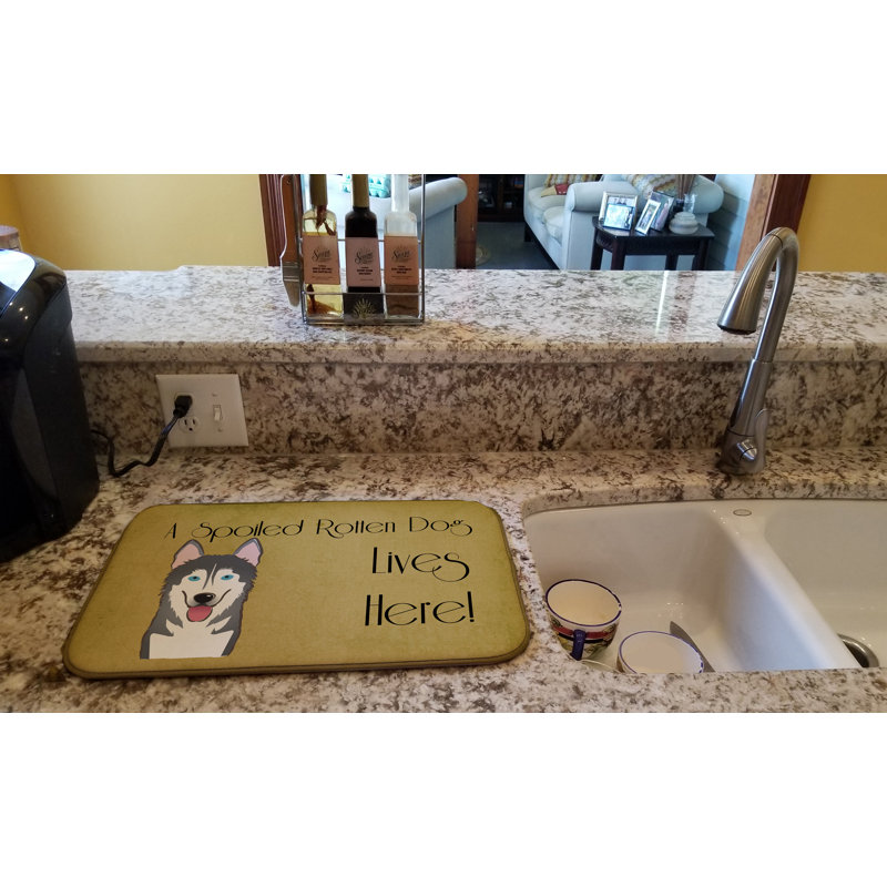 Tapis de séchage pour chien effet velours alaskan malamute
