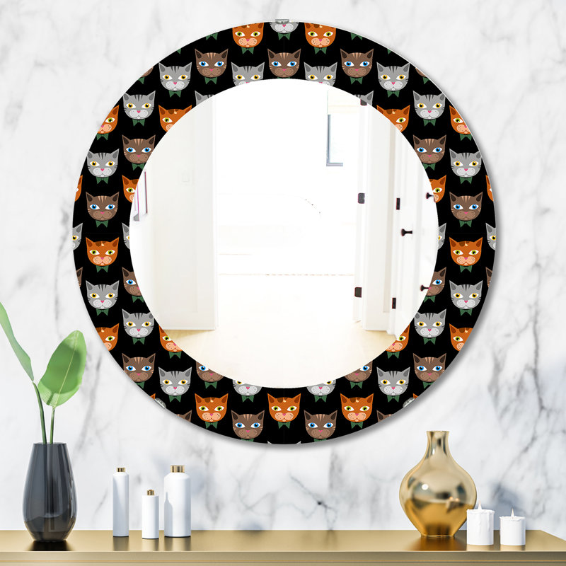 Miroir d'appoint mural Cute Cats, H 31,5 po x l po