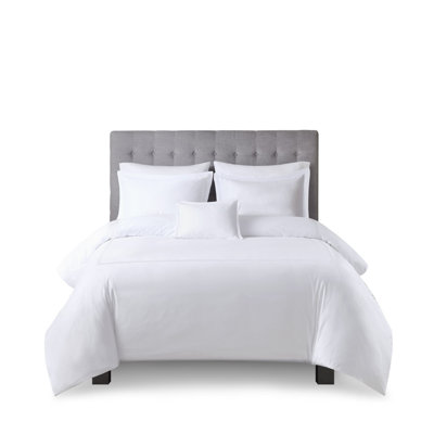 Ensemble d'édredon en satin de coton à rayures brodées à densité de tissage 500 Mooney
