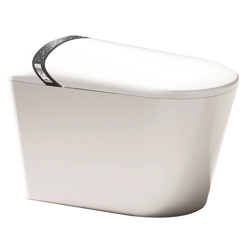 Elongated White Smart Toilet With Auto Open/Close Lid, Foot Sensor Function, 1.28 Siphonic Jet Flushing, Multiple Washing Modes, And Heated Seat For A Hygienic Bathroom
