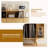 55.1"w Mid-century Modern Record Player Stand With Charging Station, Fluted Panel Record Storage Cabinet With Open Shelves & Hidden Storage-952775069