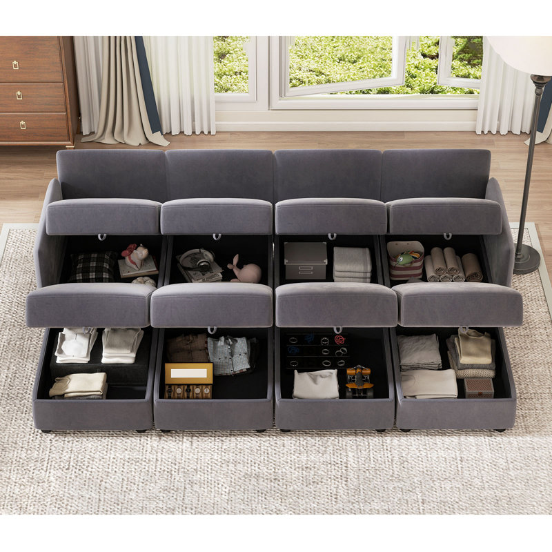 Canapé modulaire avec méridienne de rangement Lucuss
