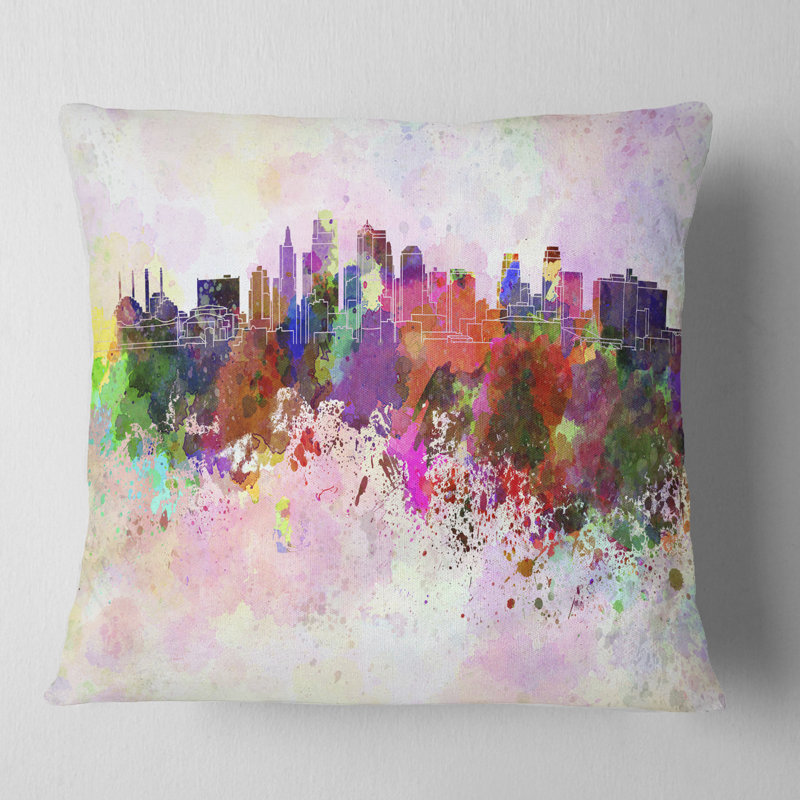Coussin Cityscape, 16 po x 1 po, Carré