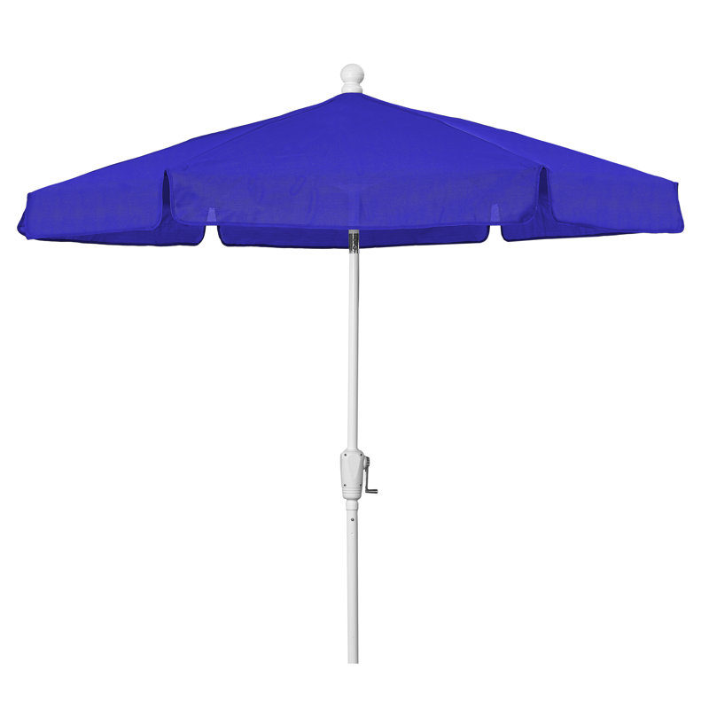 Parasol de jardin inclinable, Crank Lift, Bleu, White