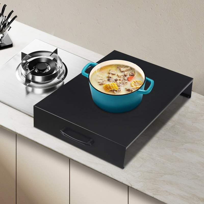 Couvercle de brûleur pour cuisinière à gaz / électrique avec poignée, Noir