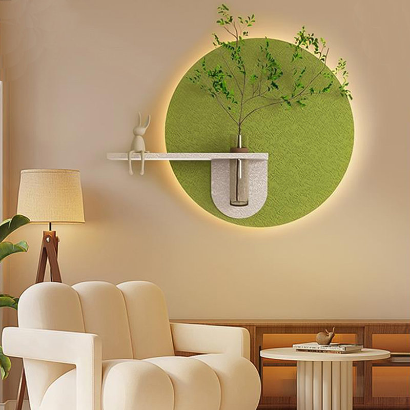 Green 3D Wall Decor with Remote-Controlled LED Lights, 39.37'' H x 39.37'' W x 5.91'' D