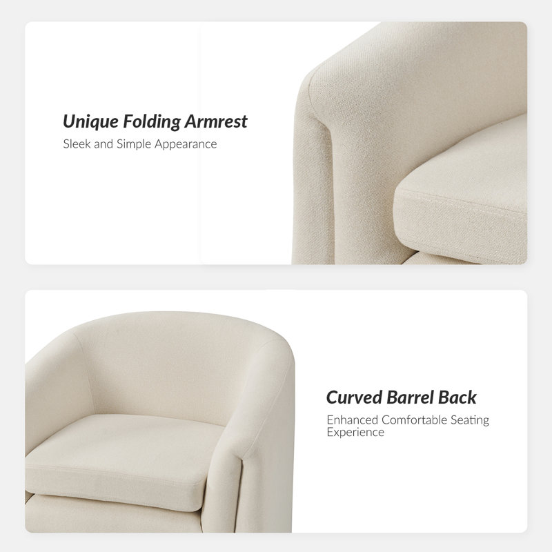 Upholstered Armchair, White