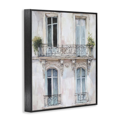 Blue Windows on City Buildings Framed Giclee, design by Petal Prints Design