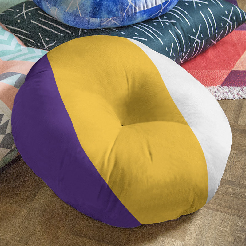  Coussin de sol touffeté, H 26 po x l 26 po, Doré