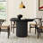 Ione Round Marble Top Metal Base Dining Table-812957117