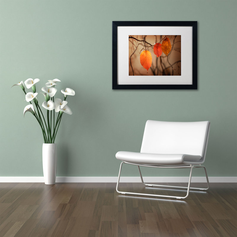 « leaves after leaves », reproduction de photo sur toile encadrée orange/brun, H 11 po x l 14 po x P 0,5 po