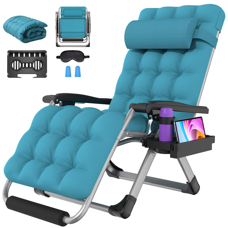 Fauteuil très grand pliable Bucero, Bleu clair