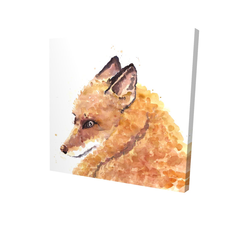 Fox Canvas - Scandinavian Orange Animal Art for Home Decor, 24" H x 24" W
