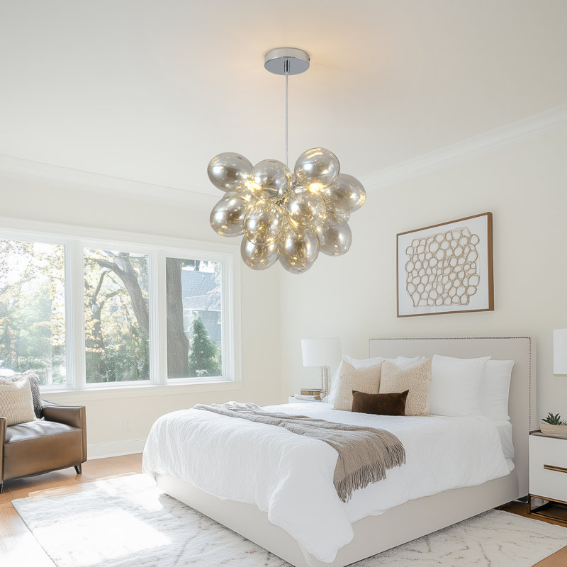 Hecker 3 - Light Dimmable Glass Globe Chandelier