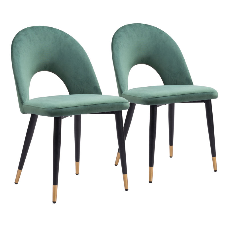 Chaise d'appoint à dossier bas Menlo, Vert