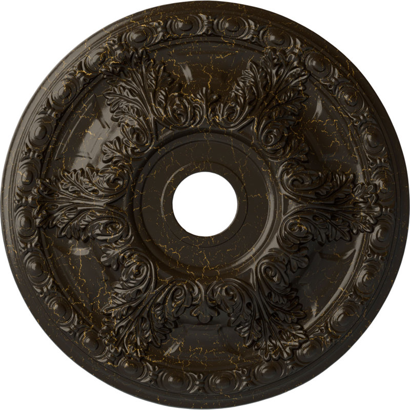 Médaillon de plafond H 2 1/2 po x l 23 3/8 po x P 2 1/2 po Granada, Craquelure pierre de foyer