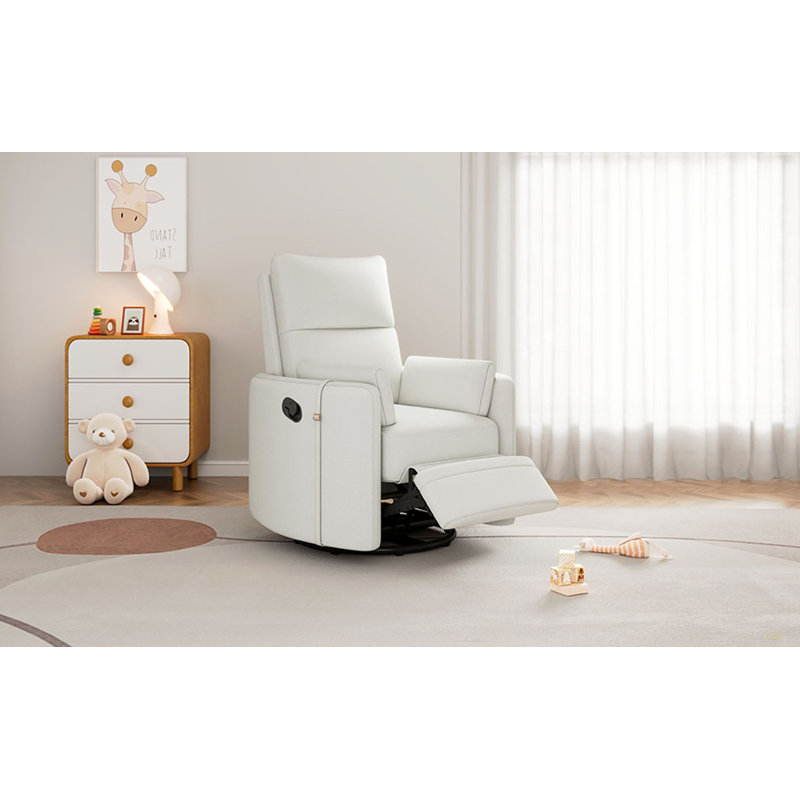Chaise de chambre de bébé inclinable et pivotante avec deux coussins amovibles pour le salon, Beige