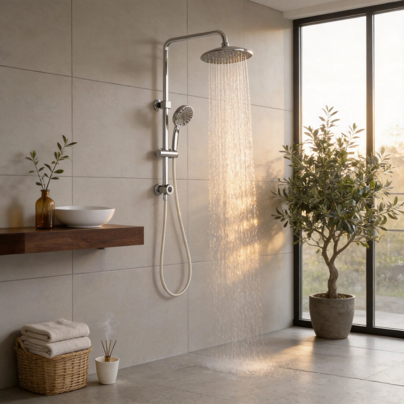 Système de douche complet en chrome
