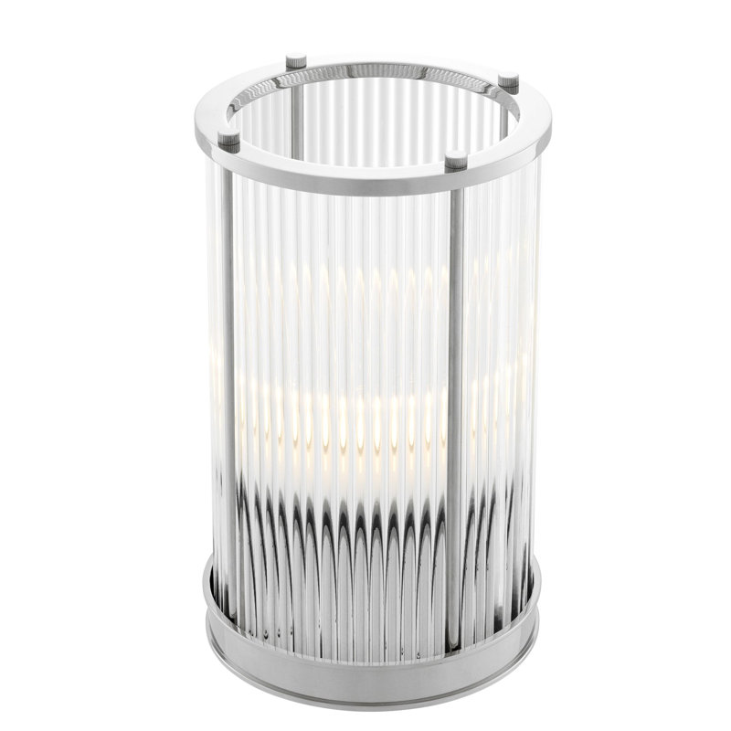 Mayson Hurricane Candle Holder, 10.83" H x 6.5" W x 6.5" D, Clear/Gold