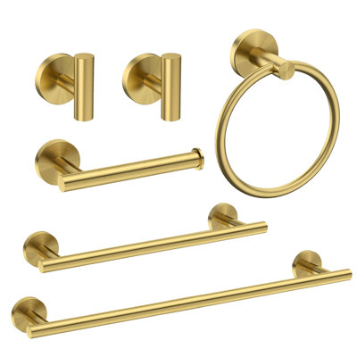 Ensemble de quincaillerie de salle de bain 6 pièces en or