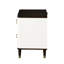 White & Brown 2 Nightstand With Charging Port For Bedroom Intriguing And