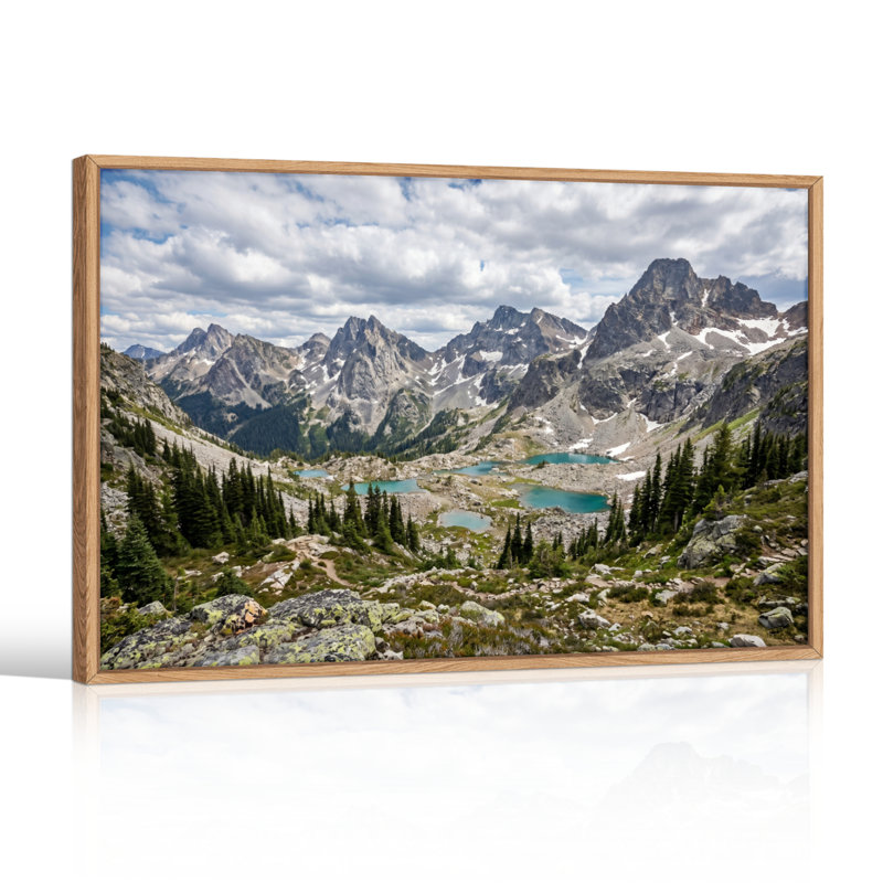 Ensemble de 1 tableau sur toile représentant un paysage de montagne, H 18 po x l 24 po, Naturel