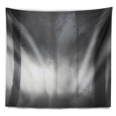Forêt en polyester dans un tapisserie de brume d’automne lourd avec accessoires suspendus inclus