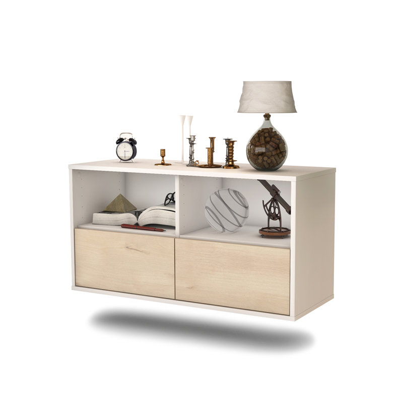 Strombury Unfinished Floating TV Stand, Wheat
