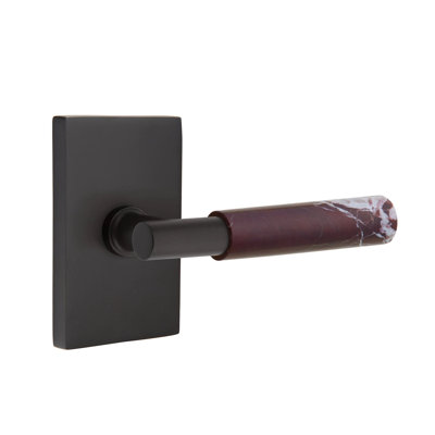 Mortaise intérieure Select Passage avec rosette rectangulaire moderne et tige en T, levier Rosso Levanto