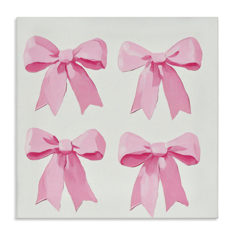 «Four Soft Pink Bows» par Petal Prints Design, H 17 po x l 17 po