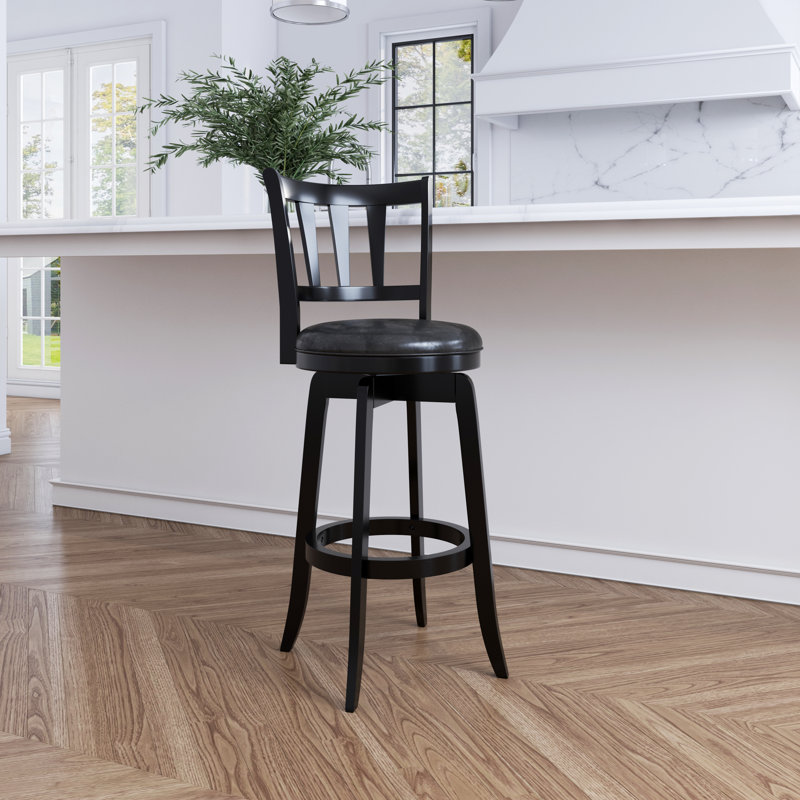 Arisa Swivel Stool, Counter Stool (25.5" Seat Height), Black